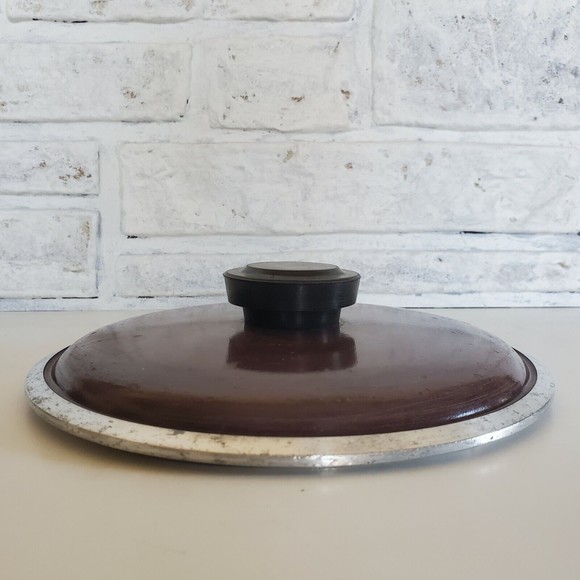 Vintage Club Aluminum Pan Lid. Brown Pot Cover--Fits a 6.75" Opening Unbranded - Picture 3 of 6